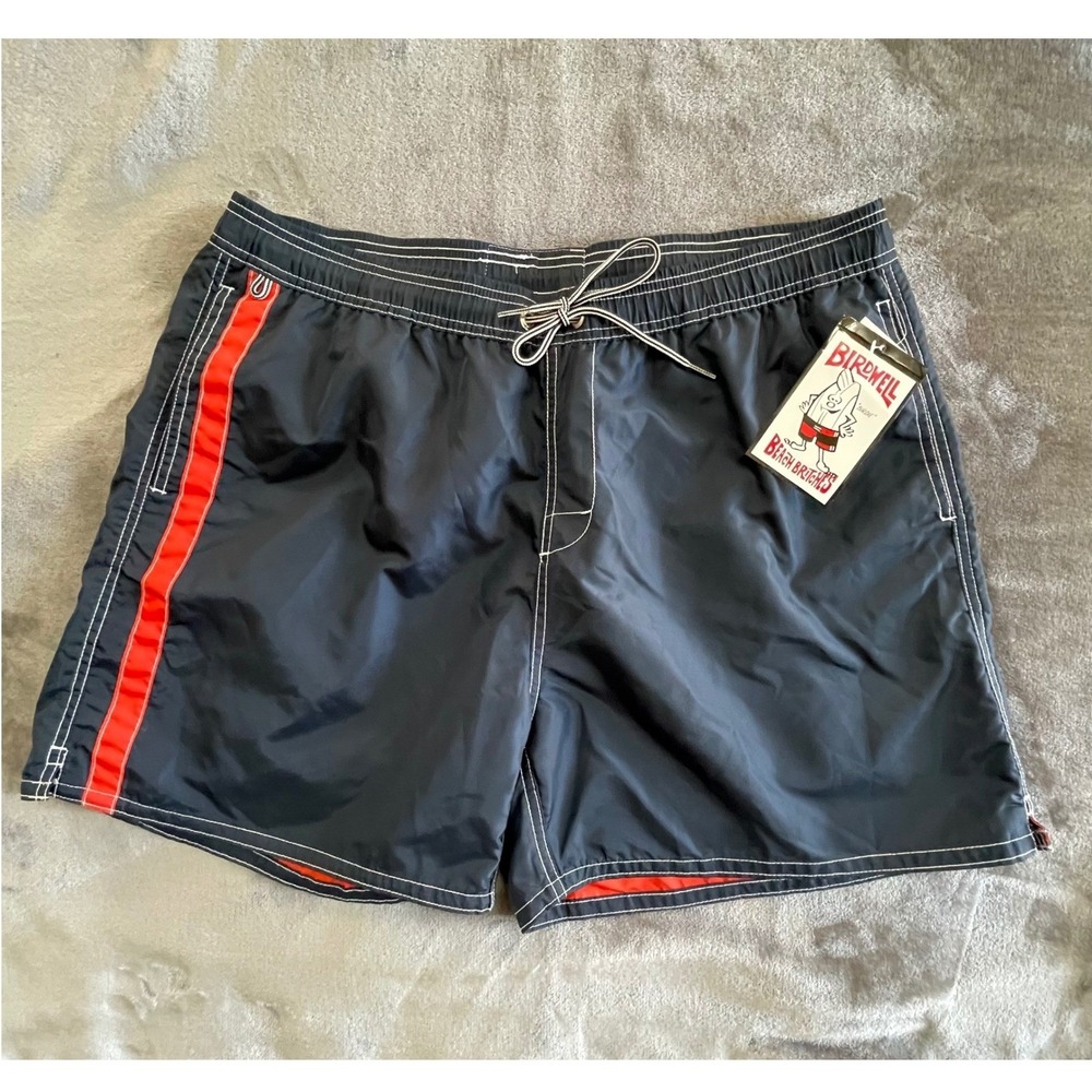 Birdwell Beach Britches Mens XL Navy Red Stripe Board Shorts Swim Trunks NWT